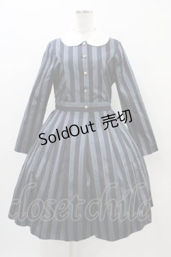 画像1: Jane Marple / Regimental stripe lycee onepice  ネイビー H-25-11-01-1014-JM-OP-KB-ZH