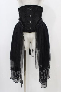 画像1: MR corset / サイドチュールコルセット  黒 H-25-11-01-1003-PU-ZA-KB-ZH