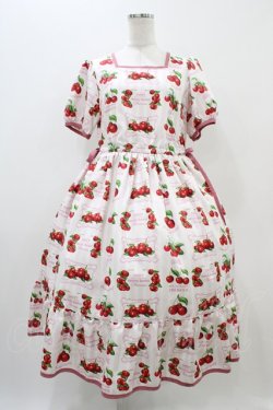 画像1: Melody BasKet / Fresh Cherryスクエアネックワンピース M ピンク H-25-11-01-1017-LO-OP-KB-ZH