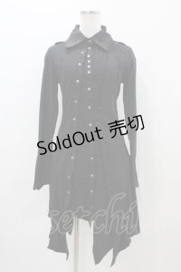 Ozz Croce / 刺繍シャツワンピース  黒 H-25-11-01-1019-OO-OP-KB-ZH