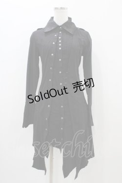 画像1: Ozz Croce / 刺繍シャツワンピース  黒 H-25-11-01-1019-OO-OP-KB-ZH