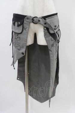 画像1: Ozz Croce / ラップオーバースカート  グレー H-25-11-01-1024-OO-SK-KB-ZH