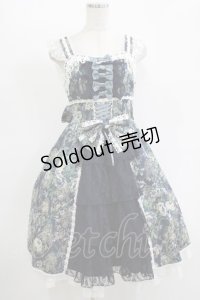 metamorphose / royalジャガードコルセット風ジャンパースカート サイズ1 ネイビー H-25-11-01-006-ME-OP-NS-ZH