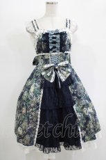 画像1: metamorphose / royalジャガードコルセット風ジャンパースカート サイズ1 ネイビー H-25-11-01-006-ME-OP-NS-ZH (1)
