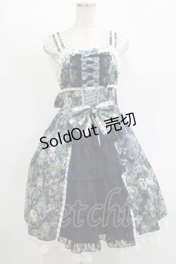 画像1: metamorphose / royalジャガードコルセット風ジャンパースカート サイズ1 ネイビー H-25-11-01-006-ME-OP-NS-ZH