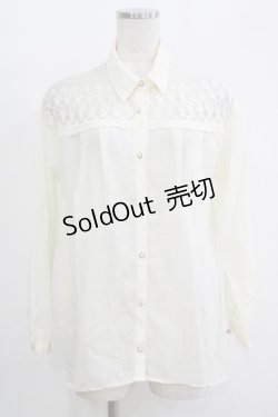 画像1: LIZ LISA / レース切替ブラウス Free 生成り H-25-11-01-057-LO-BL-NS-ZH