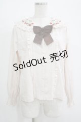 axes femme kawaii / ストロベリーフィールドブラウス M 生成り H-25-11-01-059-AX-BL-NS-ZH
