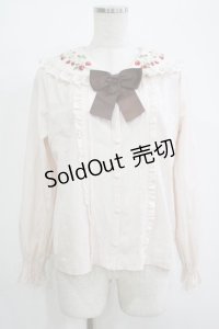 axes femme kawaii / ストロベリーフィールドブラウス M 生成り H-25-11-01-059-AX-BL-NS-ZH