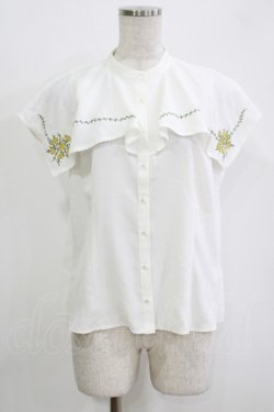 画像1: an another angelus / スクエアケープ衿ローズ刺繍ブラウス Free OFF WHITE H-25-11-01-063-CA-BL-NS-ZH