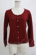 axes femme / パールボタンカーディガン M ボルドー H-25-11-01-068-AX-TO-NS-ZH