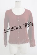axes femme / パールボタンカーディガン M ボルドー H-25-11-01-068-AX-TO-NS-ZH