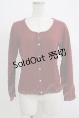 axes femme / パールボタンカーディガン M ボルドー H-25-11-01-068-AX-TO-NS-ZH