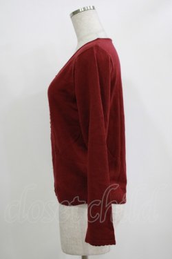 画像2: axes femme / パールボタンカーディガン M ボルドー H-25-11-01-068-AX-TO-NS-ZH
