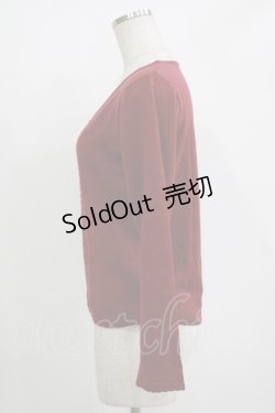 画像2: axes femme / パールボタンカーディガン M ボルドー H-25-11-01-068-AX-TO-NS-ZH