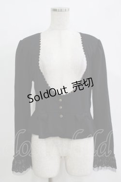 画像1: axes femme / ペプラムデザインボレロ M ブラック H-25-11-01-069-AX-TO-NS-ZH