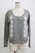 axes femme / アーガイルカーディガン M グレー H-25-11-01-070-AX-TO-NS-ZH