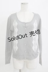 axes femme / アーガイルカーディガン M グレー H-25-11-01-070-AX-TO-NS-ZH