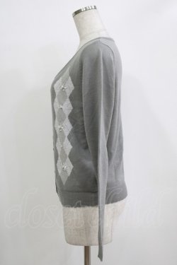画像2: axes femme / アーガイルカーディガン M グレー H-25-11-01-070-AX-TO-NS-ZH
