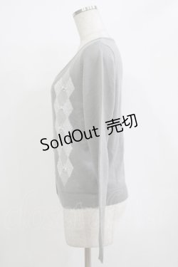 画像2: axes femme / アーガイルカーディガン M グレー H-25-11-01-070-AX-TO-NS-ZH