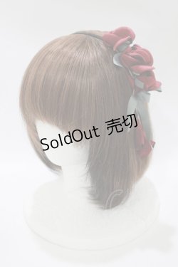 画像1: axes femme / フラワーカチューシャ  ワイン H-25-11-01-071-AX-AC-NS-ZH