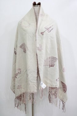 画像1: axes femme / チェック×フレンチ柄ストール  ピンク H-25-11-01-074-AX-ZA-NS-ZH