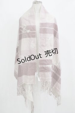 画像3: axes femme / チェック×フレンチ柄ストール  ピンク H-25-11-01-074-AX-ZA-NS-ZH