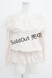 LIZ LISA / チェックフリルトップス Free ピンク H-25-11-01-076-LO-TO-NS-ZH