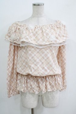 画像1: LIZ LISA / チェックフリルトップス Free ピンク H-25-11-01-076-LO-TO-NS-ZH