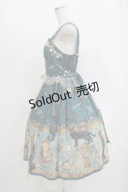 画像2: metamorphose / 黒猫と魔法の地図リボンジャンパースカート サイズ1 グリーン H-25-11-01-008-ME-OP-NS-ZH