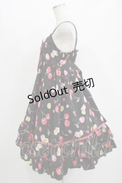 画像2: metamorphose / floating heart cherryベビードールジャンパースカート Free ブラック H-25-11-01-010-ME-OP-NS-ZH