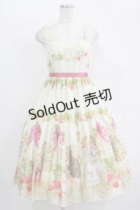 BAROQUE / Strawberry field’s Cats イチゴ畑の猫たちジャンパースカート M 生成り H-25-11-01-011-EL-OP-NS-ZH
