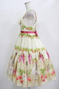 画像2: BAROQUE / Strawberry field’s Cats イチゴ畑の猫たちジャンパースカート M 生成り H-25-11-01-011-EL-OP-NS-ZH