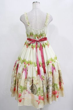 画像3: BAROQUE / Strawberry field’s Cats イチゴ畑の猫たちジャンパースカート M 生成り H-25-11-01-011-EL-OP-NS-ZH