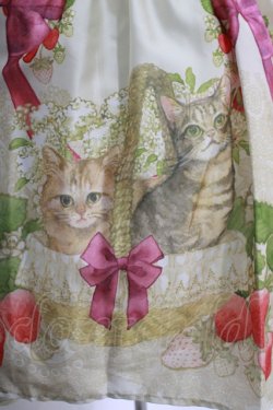 画像4: BAROQUE / Strawberry field’s Cats イチゴ畑の猫たちジャンパースカート M 生成り H-25-11-01-011-EL-OP-NS-ZH