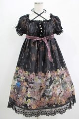 ALICE and the PIRATES / Victorian tear bottle柄ワンピース Free ブラック H-25-11-01-013-PA-OP-NS-ZH