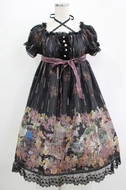 画像1: ALICE and the PIRATES / Victorian tear bottle柄ワンピース Free ブラック H-25-11-01-013-PA-OP-NS-ZH