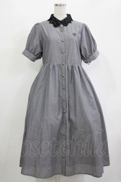 画像1: m petit by misako / ストライプワンピース M グレー H-25-11-01-020-LO-OP-NS-ZH