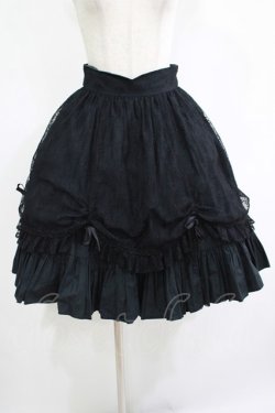画像1: Victorian maiden / エレガントレーシーフリルスカラップスカート FREE ブラック H-25-11-01-024-CL-SK-YZ-ZH