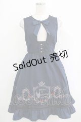 Amavel / ヴィランズ刺繍 ジャンパースカート Free ネイビー H-25-11-02-1026-CA-OP-NS-ZH