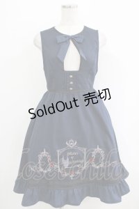 Amavel / ヴィランズ刺繍 ジャンパースカート Free ネイビー H-25-11-02-1026-CA-OP-NS-ZH