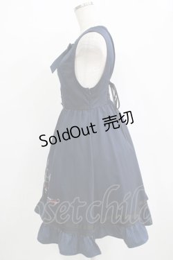 画像2: Amavel / ヴィランズ刺繍 ジャンパースカート Free ネイビー H-25-11-02-1026-CA-OP-NS-ZH