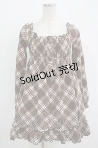 LIZ LISA / チェックチュニック Free ブラウン H-25-11-02-1030-LO-TO-NS-ZH