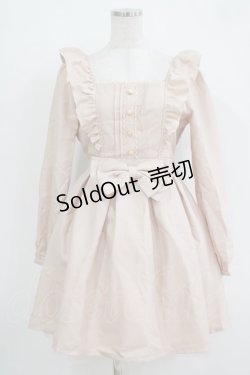 画像1: LIZ LISA / フロントリボンワンピース Free ピンクベージュ H-25-11-02-1034-LO-OP-NS-ZH