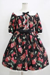 Angelic Pretty / Royal Crown Berryワンピース Free ブラック H-25-11-02-1004-AP-OP-NS-ZH