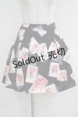 JESUS DIAMANTE / 新JAPON DOLLスカート 38 新トランプ薔薇ブラック H-25-11-02-1044-JE-SK-NS-ZH