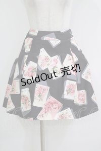 JESUS DIAMANTE / 新JAPON DOLLスカート 38 新トランプ薔薇ブラック H-25-11-02-1044-JE-SK-NS-ZH