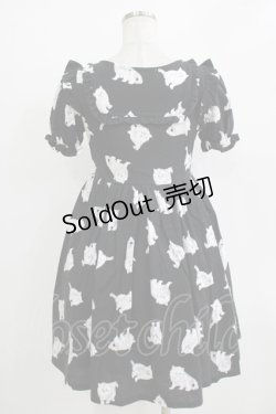 画像3: Ank Rouge / キャットプリントカットワンピース M ブラック H-25-11-02-1046-CA-OP-NS-ZH