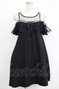 Ank Rouge / チュール切替カットワンピース M ブラック H-25-11-02-1047-CA-OP-NS-ZH