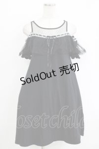 Ank Rouge / チュール切替カットワンピース M ブラック H-25-11-02-1047-CA-OP-NS-ZH