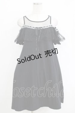 画像1: Ank Rouge / チュール切替カットワンピース M ブラック H-25-11-02-1047-CA-OP-NS-ZH